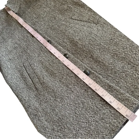 Massimo Dutti Wool Peacoat Trench Herringbone Sparkle Brown 13Y 14Y Sz 14-16 - Picture 15 of 15